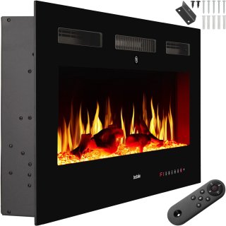 De tectake® Wandhaard Elektrische Haard 91,5 x 12 x 43 cm in één oogopslag