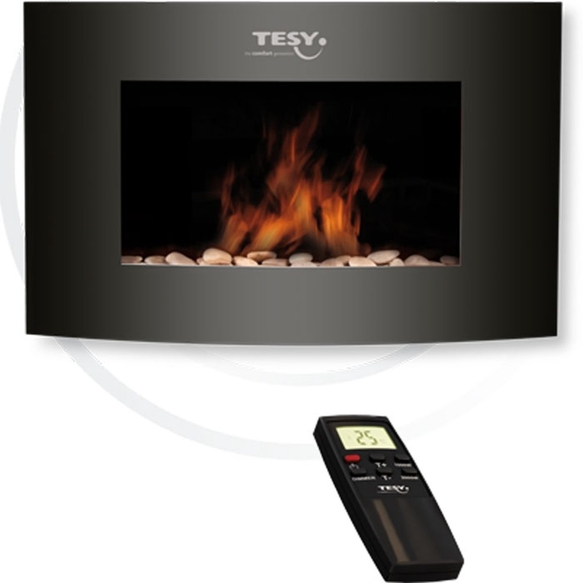 Tesy Kachel Decoratieve Haard 1000/2000W Zwart
