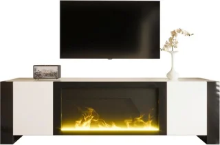 TV-kast 165 cm - Media meubel - Wit/Zwart
