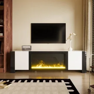 Tv-kast met open haard elektrisch vlameffect