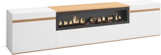 TV-meubel 200 cm Wit/Eiken