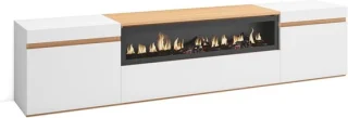 TV-meubel 200 cm Wit/Eiken
