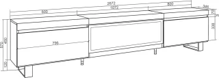 TV-meubel 267x57x35 cm