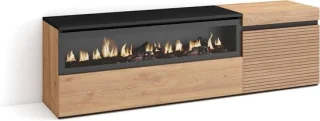 TV-meubel Lowboard 150x45x35 cm Eiken/Zwart
