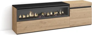 TV-Meubel Lowboard Eiken/Zwart voor 65 inch