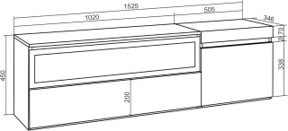 TV-Meubel Lowboard Eiken/Zwart voor 65 inch