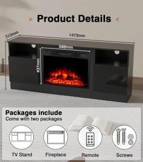 TV-meubel met elektrische sfeerhaard