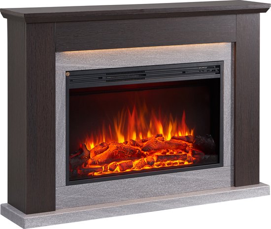 Typhon Elektrische Sfeerhaard Donkerbruin 121x25x88.3 cm
