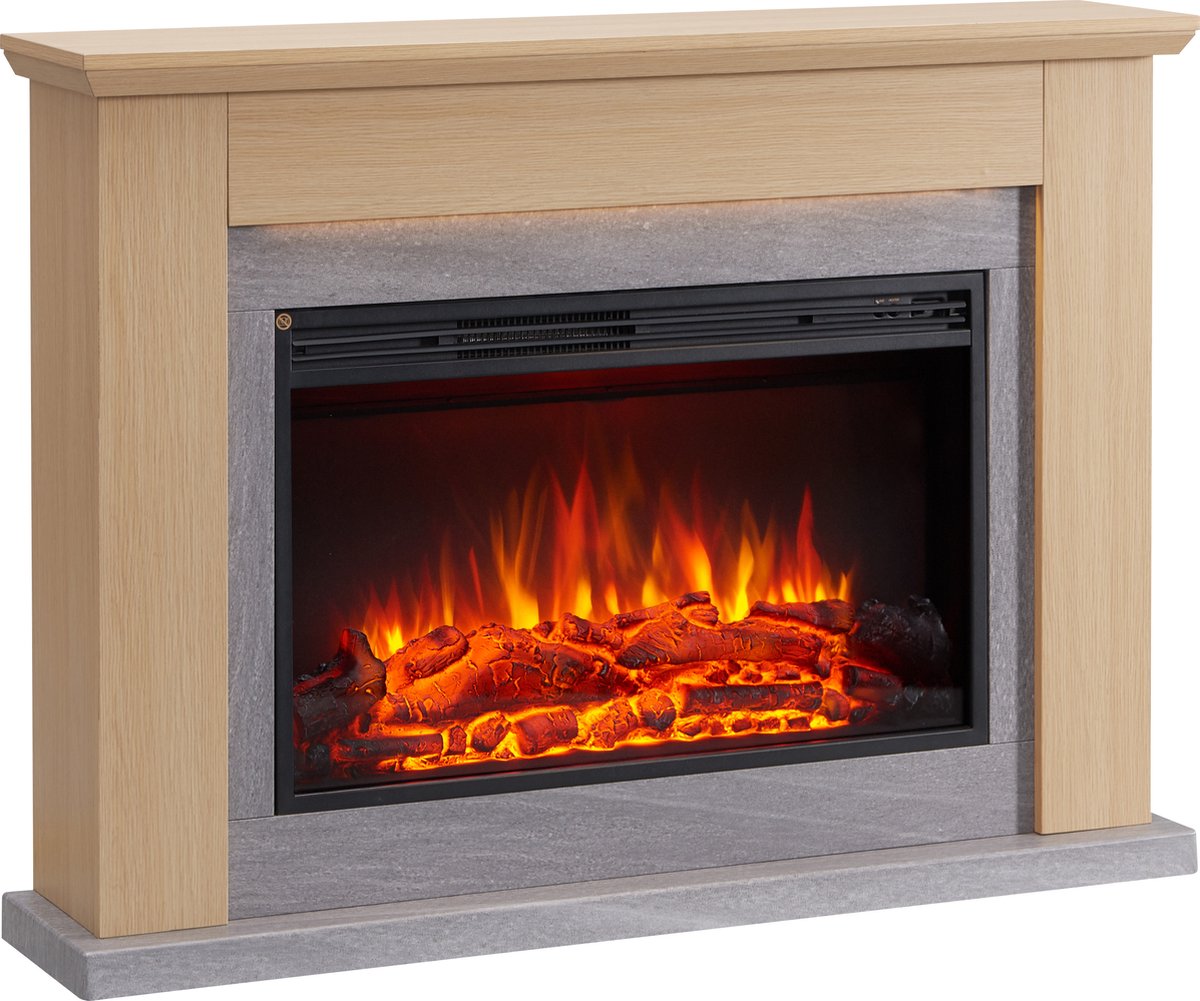 Typhon Elektrische Sfeerhaard Lichtbruin 25x121x88,3 cm