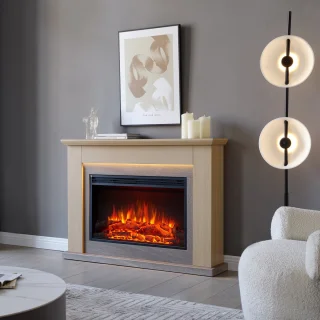 Typhon Elektrische Sfeerhaard Lichtbruin 25x121x88,3 cm