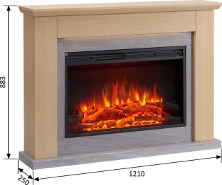 Typhon Elektrische Sfeerhaard Lichtbruin 25x121x88,3 cm