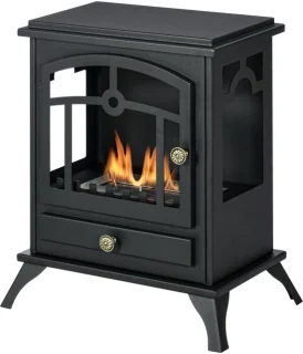 Vrijstaande bio-ethanol haard zwarte stalen sfeerhaard 45x28x54 cm