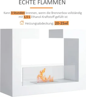 Vrijstaande bio-ethanol haardkachel