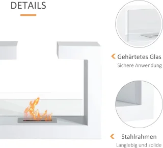 Vrijstaande bio-ethanol haardkachel