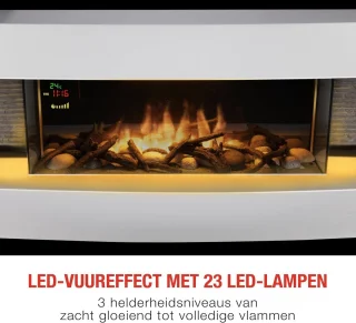Vrijstaande Elektrische Sfeerhaard met Schouw – Wit