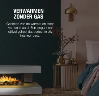 Vrijstaande Elektrische Sfeerhaard met Schouw – Wit