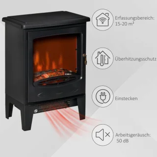 Vrijstaande elektrische sfeerhaard