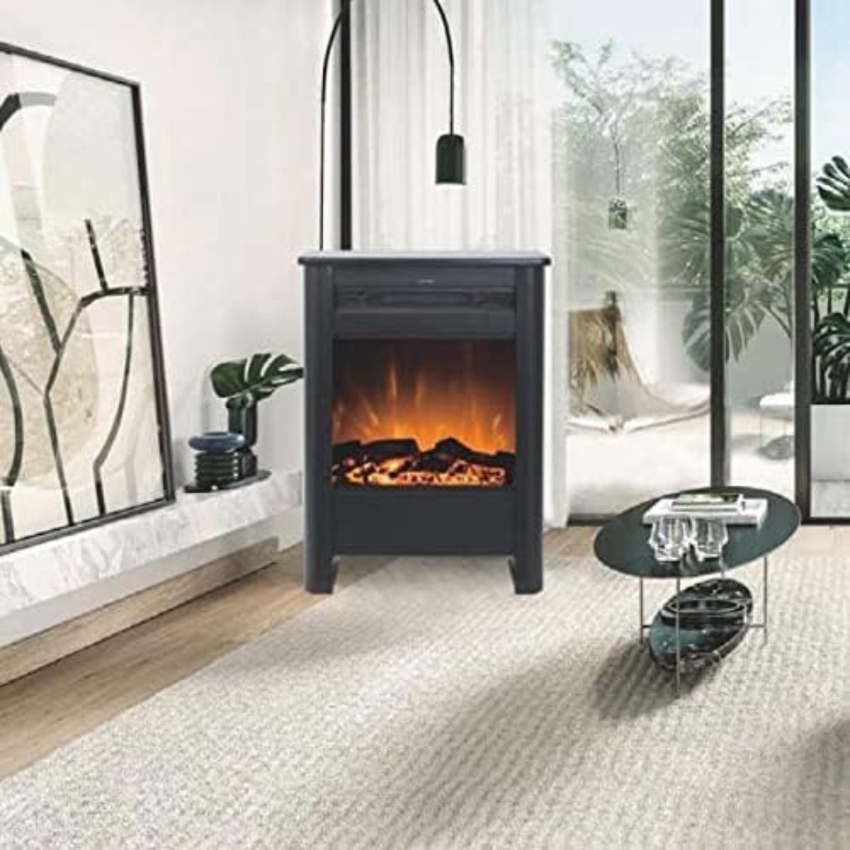 Vuurruimte elektrische sfeerhaard 46 cm zwart 1500W