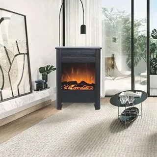 Vuurruimte elektrische sfeerhaard 46 cm zwart 1500W