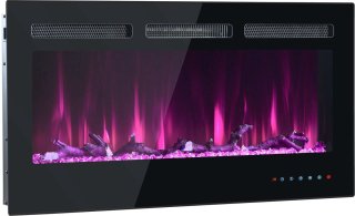 Wat vinden we goed aan de Wand- en inbouwhaard 106,5x46,5x12 cm - Zwart