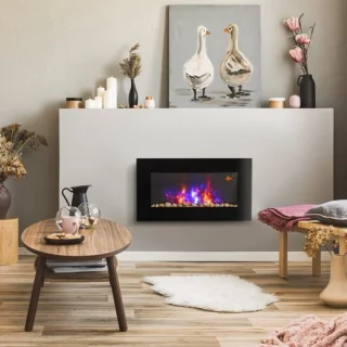 Wandhaard elektrisch zwart - 72,5 cm