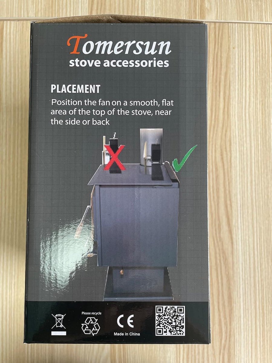 Warmteaangedreven kachelventilator 3 bladen houtkachel