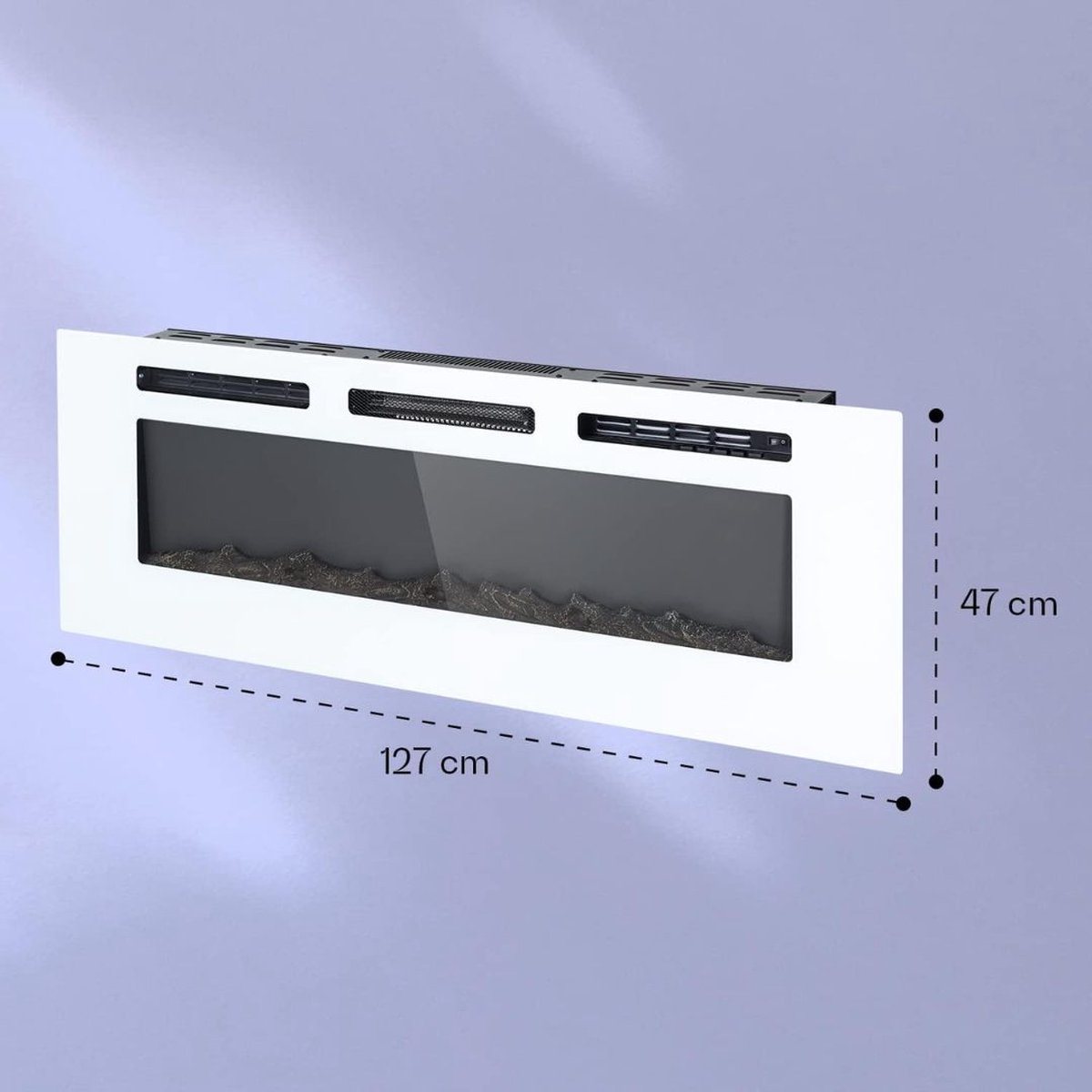 White-label® Elektrische Tafelhaard 127x13x47cm Wit