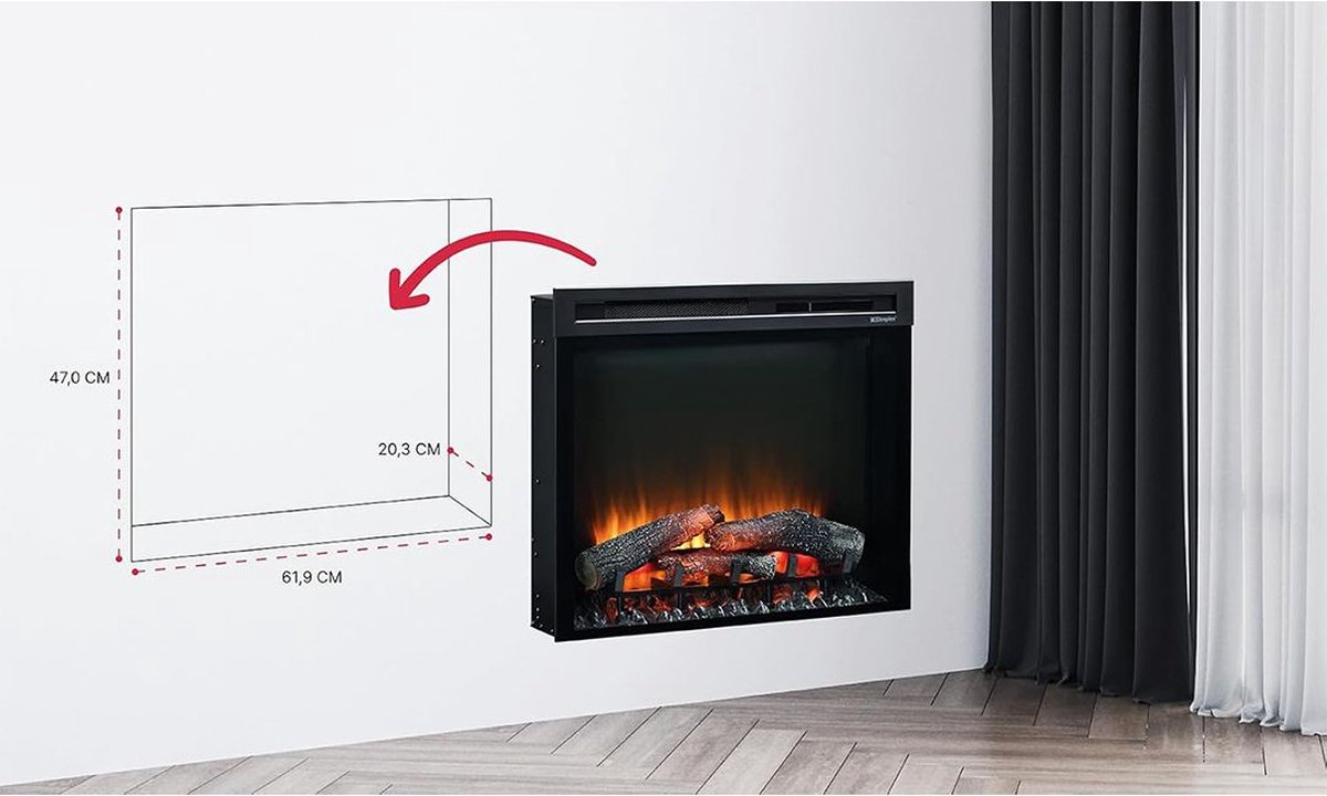 White-label Elektrische Tafelhaard 60x45x20cm Zwart
