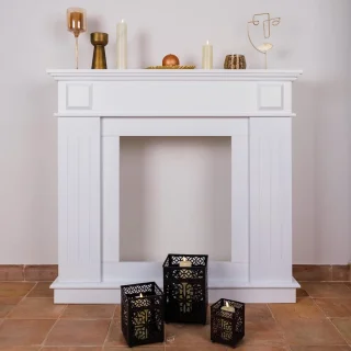 Witte Houten Schoorsteenmantel