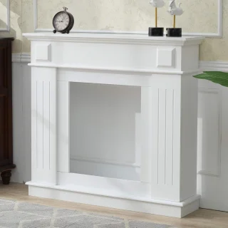 Witte Houten Schoorsteenmantel