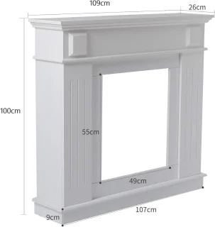 Witte Houten Schoorsteenmantel