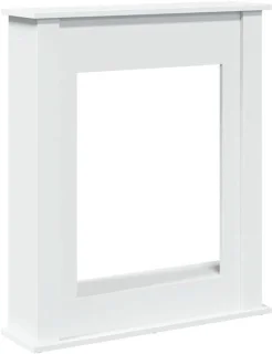 Witte schouwombouw voor decoratieve haard 75x20x87,5 cm