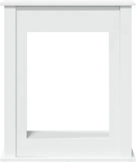Witte schouwombouw voor decoratieve haard 75x20x87,5 cm