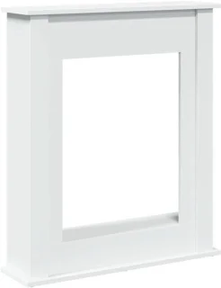 Witte schouwombouw voor decoratieve haard 75x20x87,5 cm