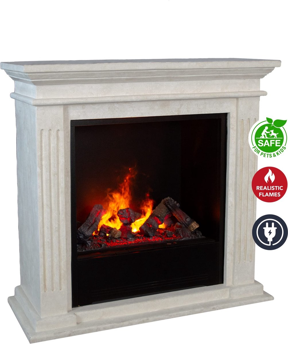 Xaralyn Cadiz elektrische haard Cassette 600 wit natuursteen