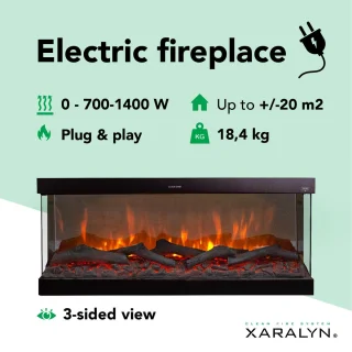 Xaralyn Disegno 90XLW elektrische wandhaard wit