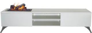Xaralyn Elin TV-meubel met elektrische Opti-Myst haard Cinewall wit