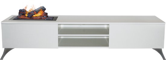 Xaralyn Elin TV-meubel met elektrische Opti-Myst haard Cinewall wit