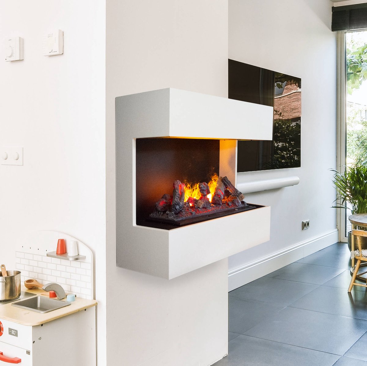 Xaralyn Lucca Opti-Myst elektrische wandhaard wit
