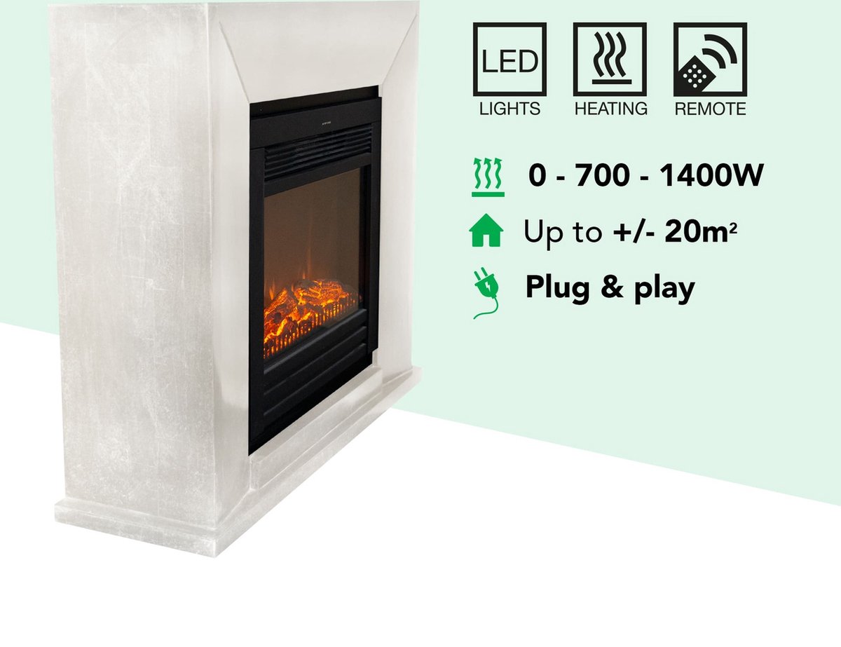 Xaralyn Nero ELU-SWP elektrische open haard white stone
