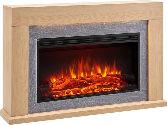 Xenia Elektrische Sfeerhaard Lichtbruin 25x120x82 cm
