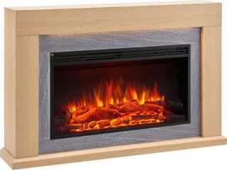 Xenia Elektrische Sfeerhaard Lichtbruin 25x120x82 cm