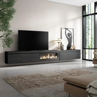 XXL luxe tv-meubel met elektrische led-sfeerhaard