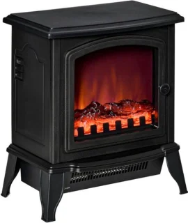 Zwarte elektrische haard 36,5x24x41,5 cm