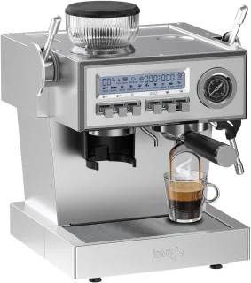 Espressomachine – Koffiemachine – Pistonmachine – Volautomaat – Baristamachine – 20-Bar Pomp – Roestvrijstalen Behuizing