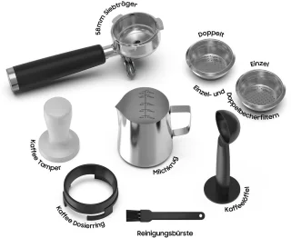 Espressomachine – Koffiemachine – Pistonmachine – Volautomaat – Baristamachine – 20-Bar Pomp – Roestvrijstalen Behuizing
