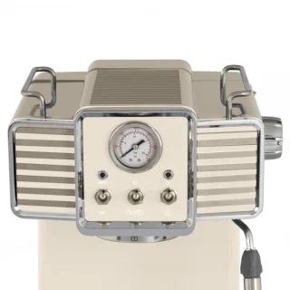 Livoo Espressomachine – 15 Bar – 1350W – 1,5L – RVS – Crème Retro Design