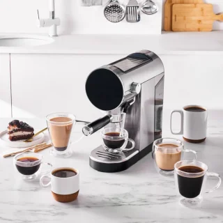 Lopoleis® Barista Espressomachine – Pistonmachine met 20 Bar druk– RVS Koffiemachine melkopschuimer – Brushed Stainless Steel