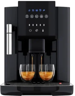 Volautomatische koffiemachine met melkopschuimer en conische koffiemolen | 1,8 liter waterreservoir | Voorverwarmfunctie | Touch display