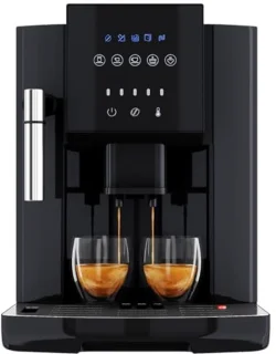 Volautomatische koffiemachine met melkopschuimer en conische koffiemolen | 1,8 liter waterreservoir | Voorverwarmfunctie | Touch display